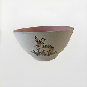Spectrum Designz Embossed Stoneware Spring Easter Rabbit Serving Bowl EUC